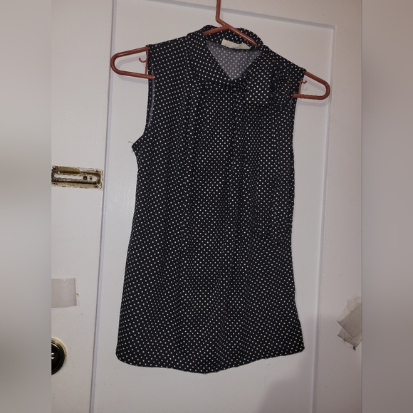 Tiffany & Grey Women Blouse, Sleeveless, Polka Dots, Size S - Picture 1 of 16